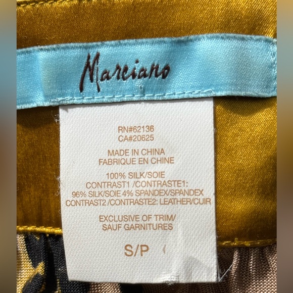 Marciano Silk and Leather halter Floral Black and Tan Dress - Picture 12 of 13